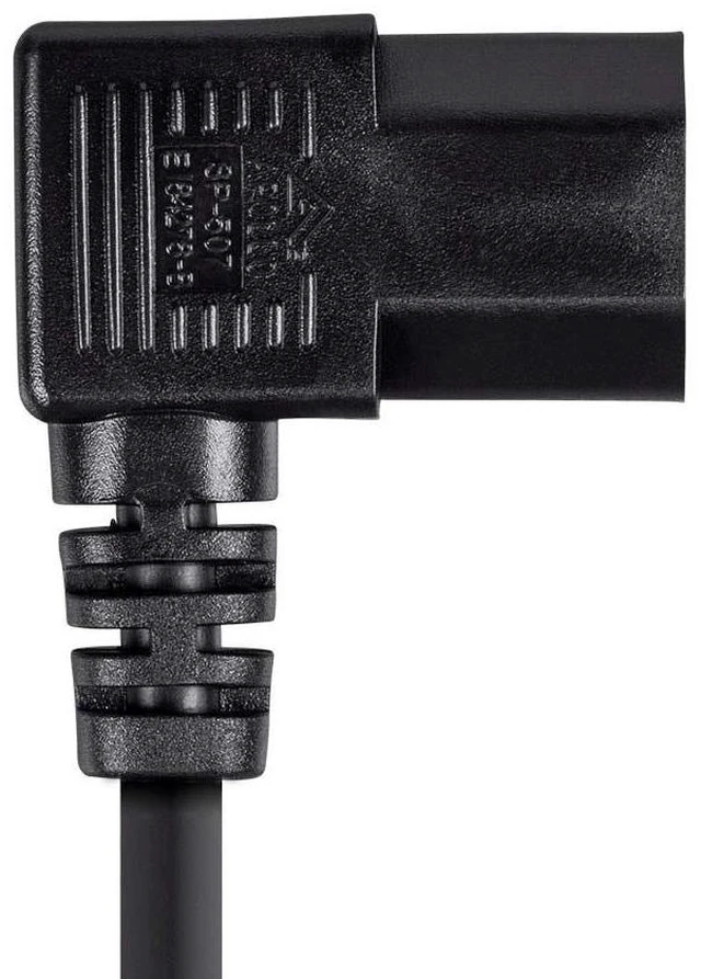 Alt view image 6 of 6 - 6ft 14AWG Right Angle Power Cord Cable w/ 3 Conductor PC Power Connector Socket (C13/5-15P) - Black