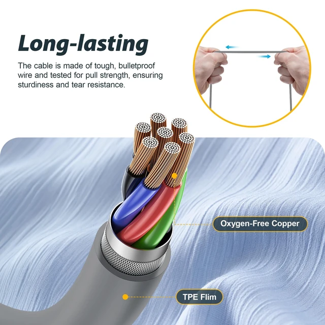 Alt view image 5 of 7 - 2pcs Replacement Work Earbuds Cables for Model#MI04N Wireless Neckband Replaceable Earbuds (Grey & Yellow)