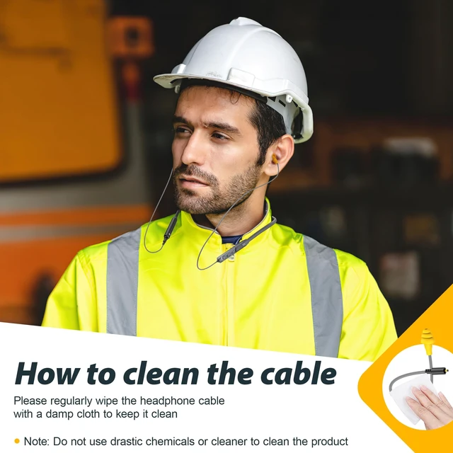 Alt view image 7 of 7 - 2pcs Replacement Work Earbuds Cables for Model#MI04N Wireless Neckband Replaceable Earbuds (Grey & Yellow)