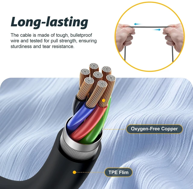 Alt view image 5 of 7 - 2pcs Replacement Work Earbuds Cables for Model#MI04N Wireless Neckband Replaceable Earbuds (Black & Orange