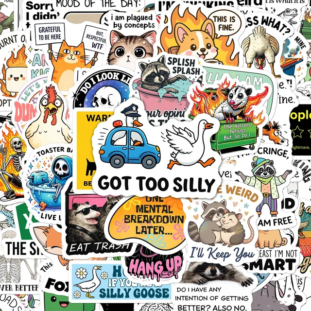 Main image of Sarcastic Funny Stickers for Adults (220+pcs) Waterproof Vinyl High-Definition Print, Easy Tear & Peel, Great Value Multi-Pack, Fun for Sharing, Group Play for Laptop, Water Bottle, Phone