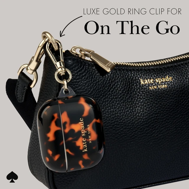 Alt view image 6 of 7 - AirPods 3 Case - Tortoiseshell Stylish Case with Luxe Gold Ring Keychain for Bag, Tote, Backpack, and More - Protective and Lightweight Case for AirPods 3