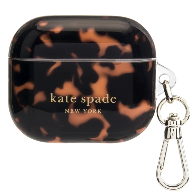 Alt view image 7 of 7 - AirPods 3 Case - Tortoiseshell Stylish Case with Luxe Gold Ring Keychain for Bag, Tote, Backpack, and More - Protective and Lightweight Case for AirPods 3