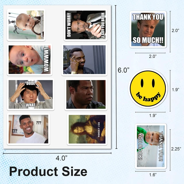 Alt view image 2 of 7 - Funny Meme Stickers (200+pcs) Waterproof Vinyl Sarcastic Decals High-Definition Print, Easy Tear & Peel, Great Value Multi-Pack, Fun for Sharing, Group Play for Laptop, Water Bottle, Phone