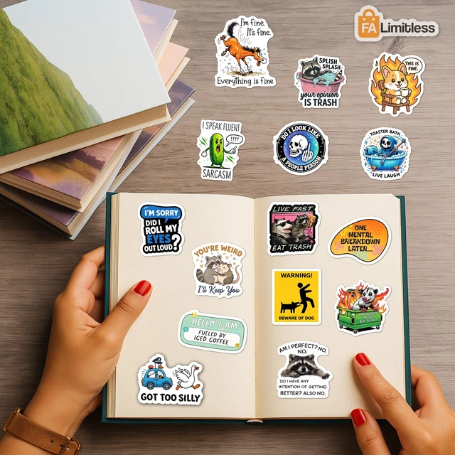 Alt view image 5 of 7 - Sarcastic Funny Stickers for Adults (220+pcs) Waterproof Vinyl High-Definition Print, Easy Tear & Peel, Great Value Multi-Pack, Fun for Sharing, Group Play for Laptop, Water Bottle, Phone