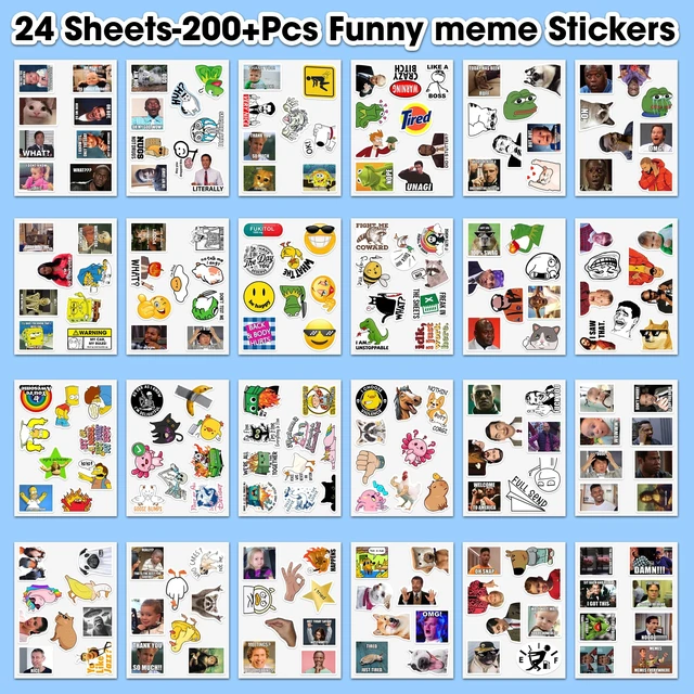 Alt view image 4 of 7 - Funny Meme Stickers (200+pcs) Waterproof Vinyl Sarcastic Decals High-Definition Print, Easy Tear & Peel, Great Value Multi-Pack, Fun for Sharing, Group Play for Laptop, Water Bottle, Phone