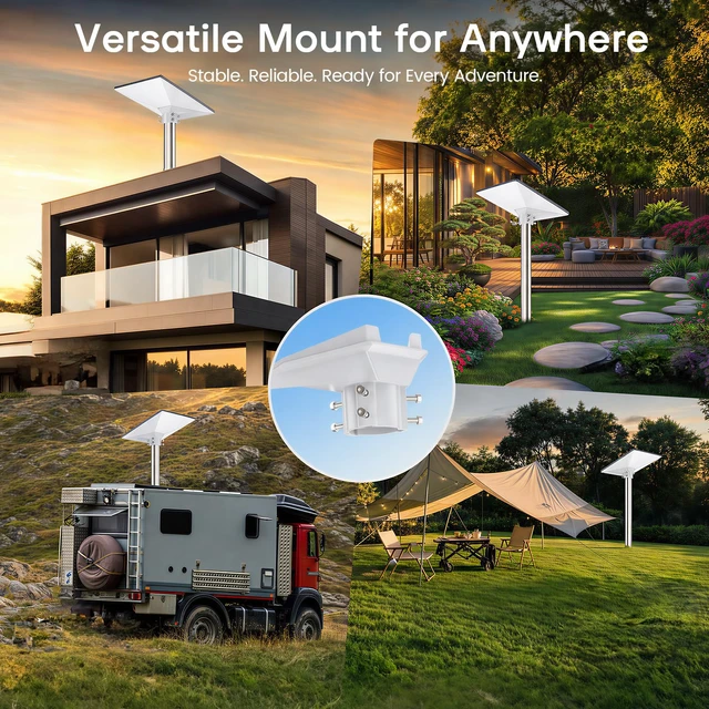 Alt view image 2 of 6 - Starlink Mini Pipe & Pole Mount Adapter - Heavy-Duty Adjustable Roof Mounting Kit Compatible with 1.22"- 1.73" (31-44mm) Poles for RV, Boat & Outdoor