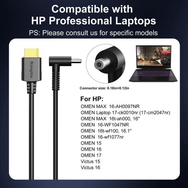 Alt view image 5 of 7 - 330W Universal Gaming Laptop Charger for HP (20V/16.5A), XT60 Port with 45-30mm Cable,3-Port Portable Travel Adapter, PD3.0 Fast Charging,Compatible with HP OMEN15/16/17/Pavilion16/15