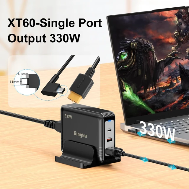 Alt view image 4 of 7 - 330W 20V/16.5A Laptop Charger Replacement for Razer Blade 18 (RTX 4060/4070),Multi Port PD 3.0 Fast Charging Adapter,XT60 Port,Compatible with Razer Blade 14/15/16/17, for Gaming&Engineering Laptop