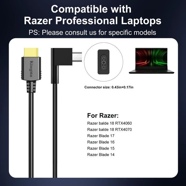 Alt view image 5 of 7 - 330W 20V/16.5A Laptop Charger Replacement for Razer Blade 18 (RTX 4060/4070),Multi Port PD 3.0 Fast Charging Adapter,XT60 Port,Compatible with Razer Blade 14/15/16/17, for Gaming&Engineering Laptop