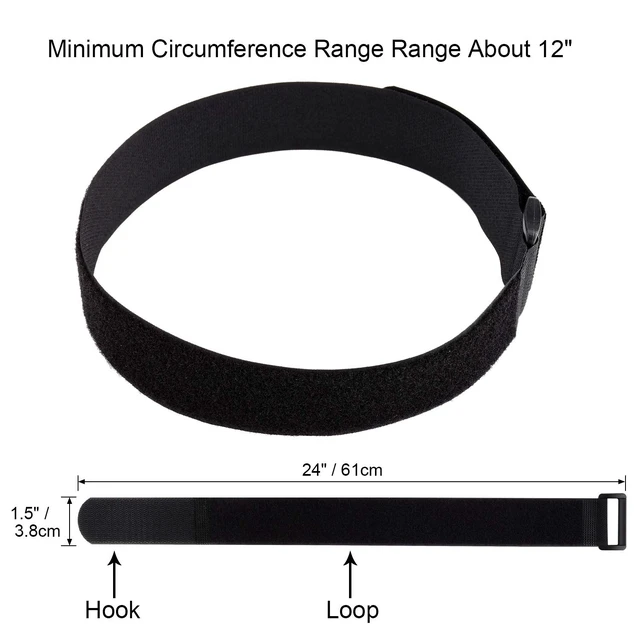Alt view image 6 of 7 - 1.5 x 24 Inch Hook and Loop Cable Tie, 12 Pack Adjustable Strap Heavy Duty Adjustable Fastening Adhesive Cinch Strap with Plastic D-ring Buckle, Multi-Purpose Reusable Cord Organizer