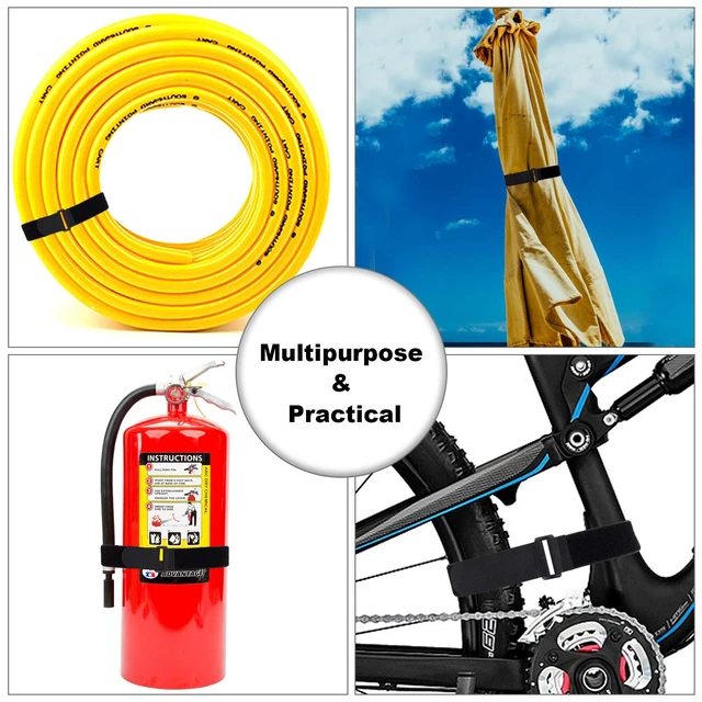 Alt view image 7 of 7 - 1.5 x 24 Inch Hook and Loop Cable Tie, 12 Pack Adjustable Strap Heavy Duty Adjustable Fastening Adhesive Cinch Strap with Plastic D-ring Buckle, Multi-Purpose Reusable Cord Organizer