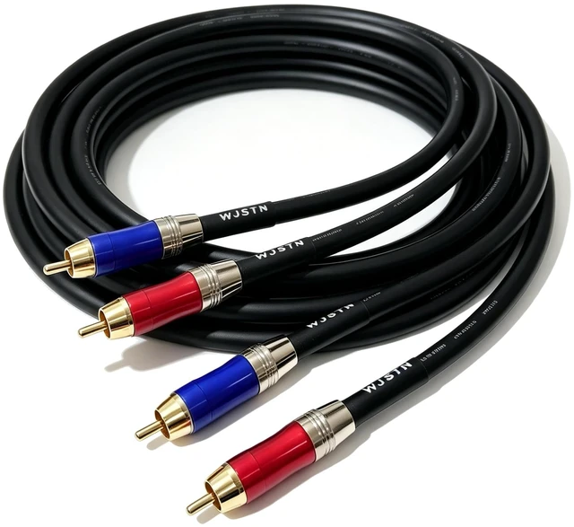 Main image of 020 RCA to RCA Audio Cable, 1RCA Male to 1RCA Male Stereo Audio Cable Converter, Digital Stereo Audio Cable for subwoofer, Home Theater, high-Fidelity Audio-Double Shielding-2 Pack (3FT)