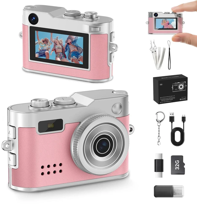 Main image of Keychain Camera, 1080P Y2K Vibe Camera, 8GB Card, 80 Min Record, Pocket-Sized Birthday Gift for Best Friends, Travel & Campus Life
