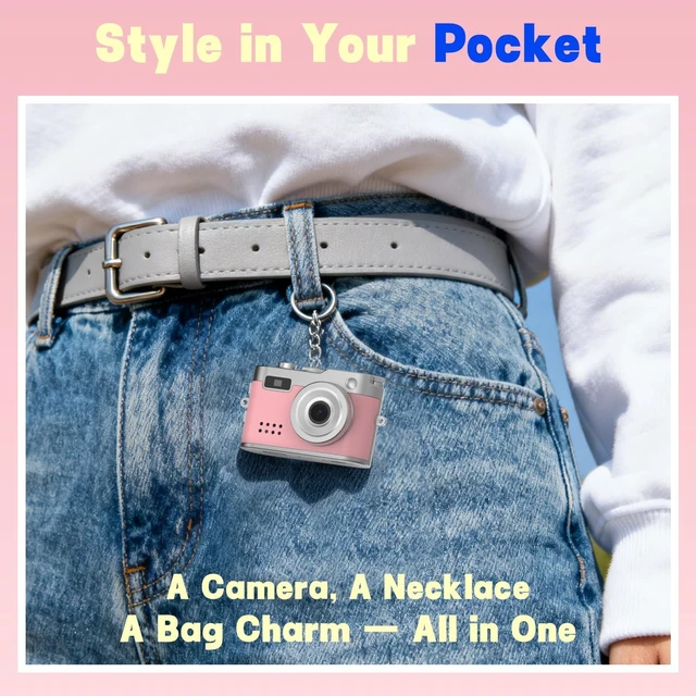 Alt view image 3 of 7 - Keychain Camera, 1080P Y2K Vibe Camera, 8GB Card, 80 Min Record, Pocket-Sized Birthday Gift for Best Friends, Travel & Campus Life