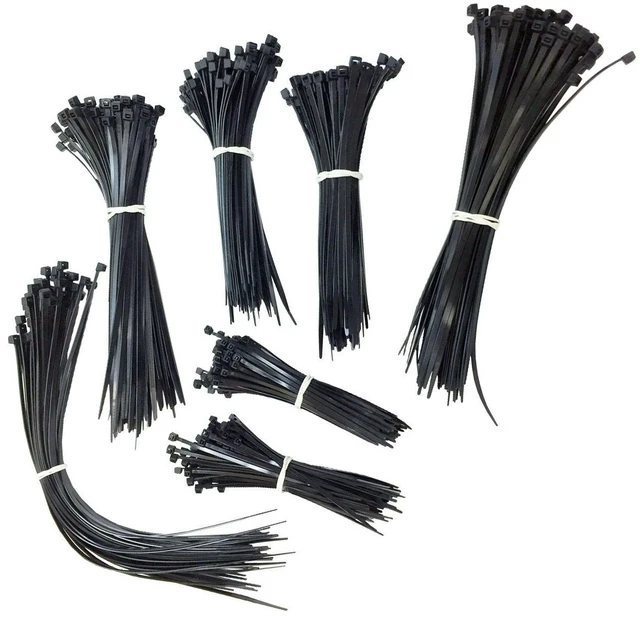 Alt view image 3 of 3 - Nylon Cable Tie Kit - 650 Zip Ties - Assorted Lengths 4", 6", 8", 11" - Black