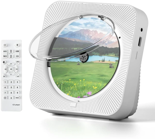 Main image of CD Player with Speakers Bluetooth Desktop CD Players for Home Kpop Music CD Player with LED Screen FM Radio Remote Control Timer Support AUX USB TF Card Playback