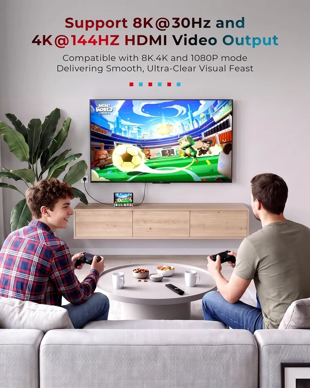Alt view image 3 of 7 - Switch 2 Dock Station for Nintendo Switch 2 Dock with 4K HDMI&Card Storage 4K@144Hz HDMI +100W PD Charging Portable Travel Switch 2 Replacement Dock Station with 6 Game Card Storage,for Switch 2 Only
