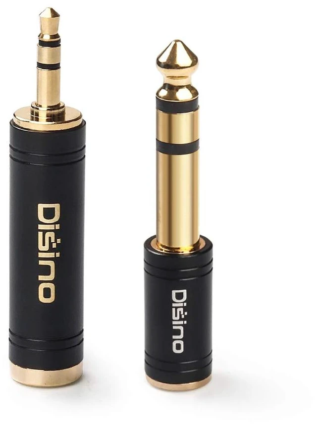 Main image of 3.5mm to 1/4 Inch Headphone Adapter, 1/4 Inch Jack Male to 1/8 Inch Female Mini Jack Stereo Adapter, Gold-Plated Pure Copper Aux Audio Interface Headphone Converter, Black - 2 Pack