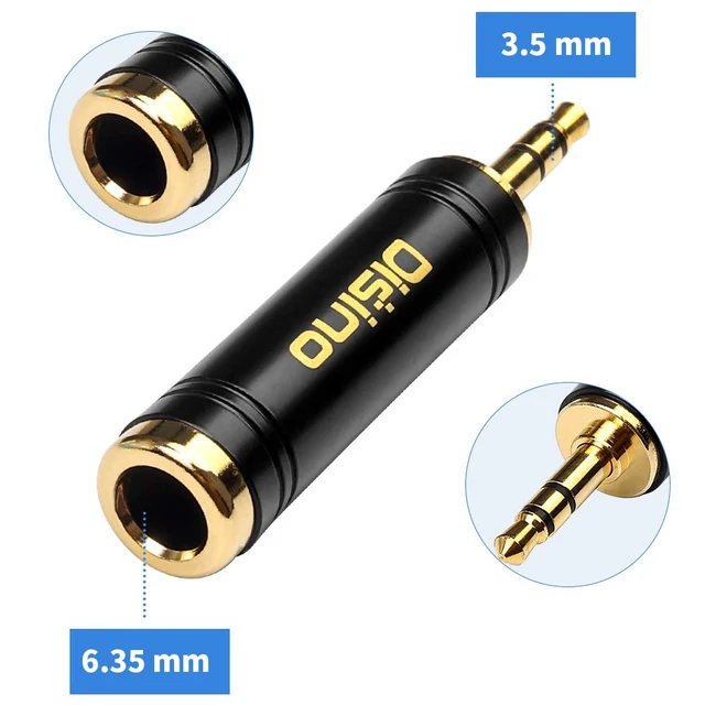 Alt view image 2 of 7 - 3.5mm to 1/4 Inch Headphone Adapter, 1/4 Inch Jack Male to 1/8 Inch Female Mini Jack Stereo Adapter, Gold-Plated Pure Copper Aux Audio Interface Headphone Converter, Black - 2 Pack