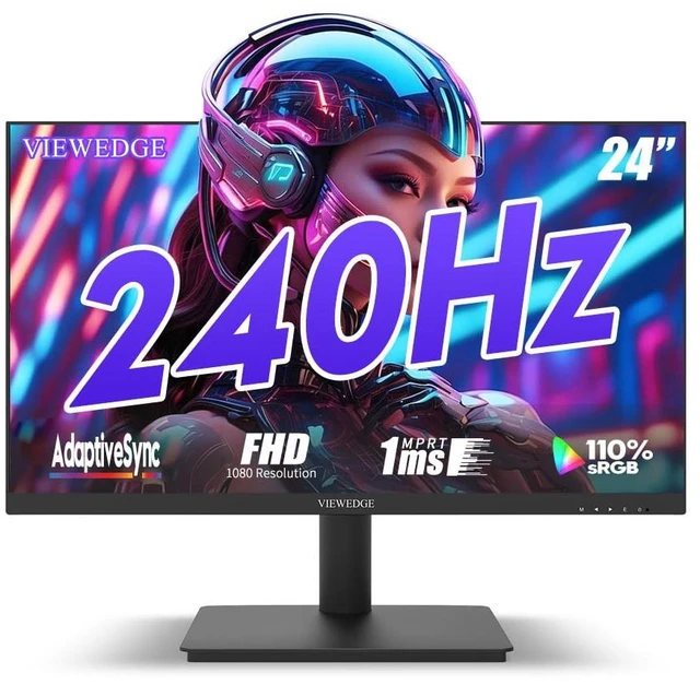 Main image of 24-inch Gaming Monitor FHD (1920 x 1080) 240Hz, VA Panel, Adaptive-Sync, 1ms Response Time, 75x75mm Wall Mount, HDMI & DisplayPort