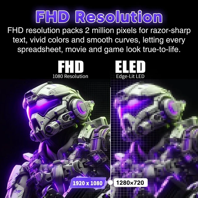 Alt view image 4 of 7 - 24-inch Gaming Monitor FHD (1920 x 1080) 240Hz, VA Panel, Adaptive-Sync, 1ms Response Time, 75x75mm Wall Mount, HDMI & DisplayPort
