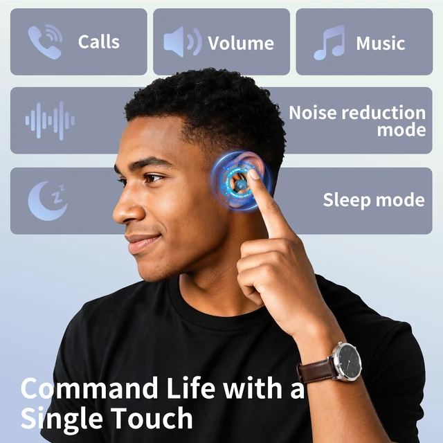 Alt view image 7 of 7 - 2026 Sleep Earbuds Bluetooth 6.1 - Ultra Comfort Ear Plugs for Sleeping Invisible Sleep Headphones for Side Sleepers, 48H Playtime, Crystal-Clear Calls - Plating Black