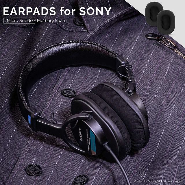 Alt view image 4 of 7 - Replacement Micro Suede Earpads for SONY MDR 7506, V6, CD900ST, Memory Foam Ear Pad & Suitable for Other On Ear Headphones, Micro Suede Black