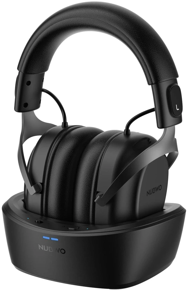 Main image of Wireless Over-Ear Headphones with Charging Base, 2.4GHz Bluetooth Headphones, 20ms Ultra Low Latency, 65H Playtime, Bluetooth 5.3, 3.5mm AUX