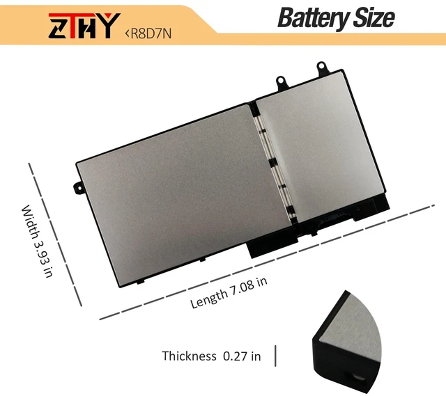 Alt view image 6 of 7 - 51Wh R8D7N 1V1XF Laptop Battery Replacement for Dell Precision 3540 3550 Inspiron 7590 7591 7791 2-in-1 Latitude 5400 5410 5500 5510 Series P80F P80F001 P84F H82T6 0C5GV2 0W8GMW 4GVMP 11.4V 3-Cell
