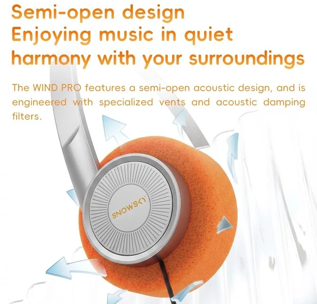 Alt view image 5 of 7 - FiiO Wind PRO Lightweight On-Ear Headphones, 77g, 40mm Dynamic Driver, Semi-Open Hi-Fi Sound, Retro Design, 3.5mm Wired Headphones with in-Line Controls (Silver)