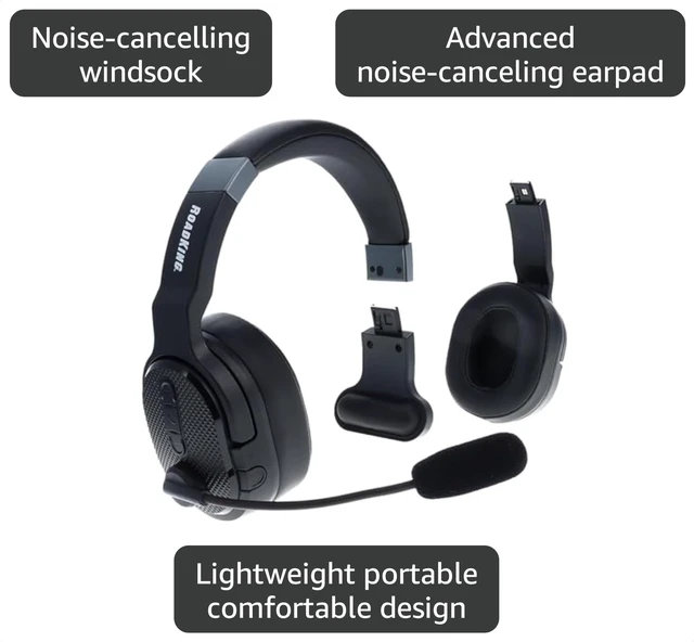 Alt view image 3 of 7 - Truck Driver Headset RKING4000 Noise Cancelling Bluetooth Headset Mono to Stereo Wireless Headset with Advanced Noise Cancellation, Black
