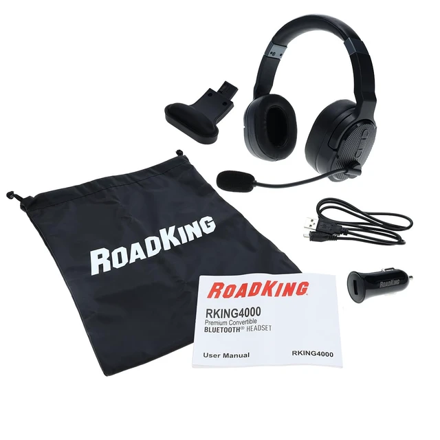 Alt view image 7 of 7 - Truck Driver Headset RKING4000 Noise Cancelling Bluetooth Headset Mono to Stereo Wireless Headset with Advanced Noise Cancellation, Black