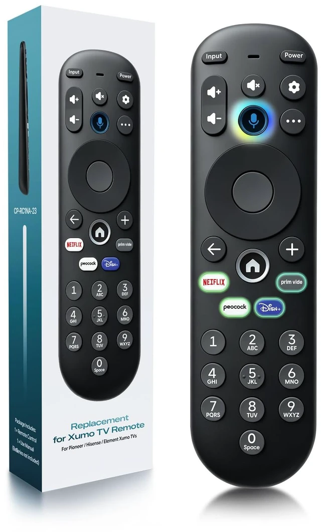 Main image of Voice Replacement for Xumo TV Remote - CP-RC1NA-23 Compatible with Pioneer / Element / Hisense Smart TVs, Voice Search, 4 Shortcut Buttons