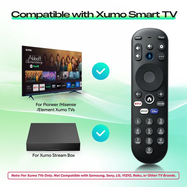 Alt view image 2 of 7 - Voice Replacement for Xumo TV Remote - CP-RC1NA-23 Compatible with Pioneer / Element / Hisense Smart TVs, Voice Search, 4 Shortcut Buttons