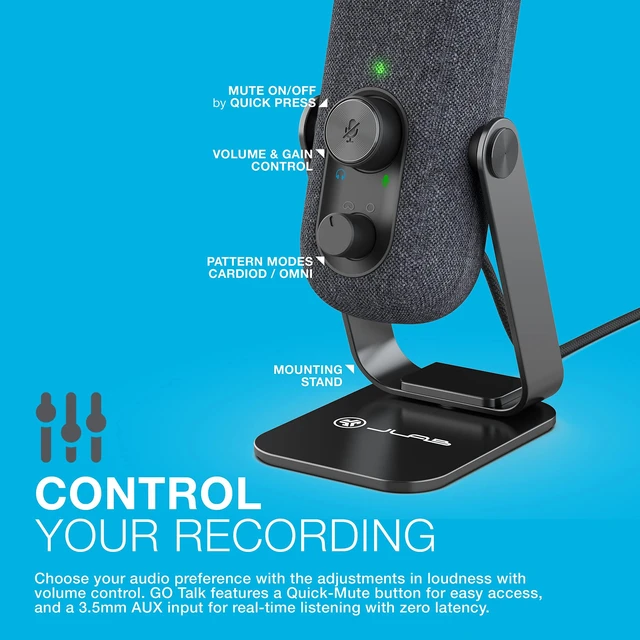 Alt view image 4 of 5 - Go Talk, USB-C Microphone, Cardioid Omnidirectional, Plug and Play, Black