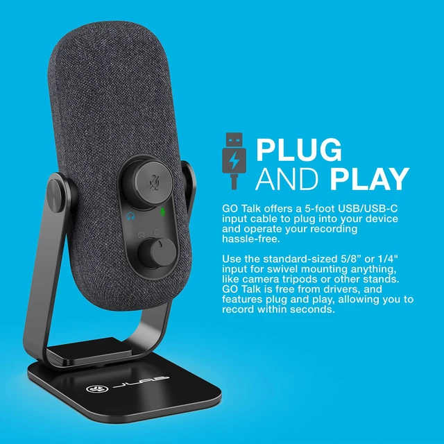Alt view image 5 of 5 - Go Talk, USB-C Microphone, Cardioid Omnidirectional, Plug and Play, Black