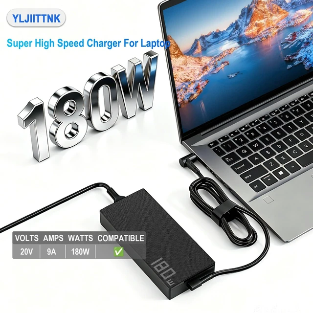 Alt view image 2 of 7 - 180W 20V 9A Gaming Laptop Charger ADP-180TB-H A20-180P1A Compatible with ASUS ROG Zephyrus G14 G15 M16 GU603 TUF Gaming A15 A17 F15 F17 GA401 GA502 FA506 FA706 FX506 FX706 6.0x3.7mm Center Pin