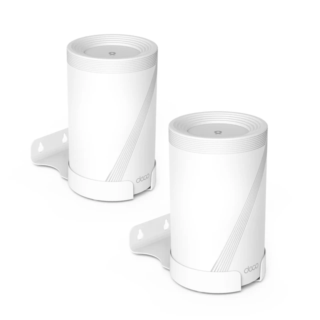 Main image of Wall Mount for TP-Link Deco BE63/ BE65/BE67/BE68/BE10000/BE11000/BE14000 Mesh Wi-Fi 7 System, Saving Space Aluminum Alloy Wall Hanging Bracket Holder with Cable Storage Rack (White-2Pack)