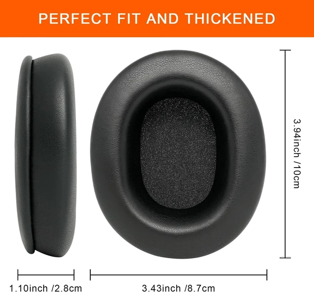 Alt view image 5 of 7 - GVOEARS Ear Pads Replacement for Audio Technica M50X M40X/M30X Headphones ATH-M50X Ear Cushions with Protein Leather Memory Foam - Black