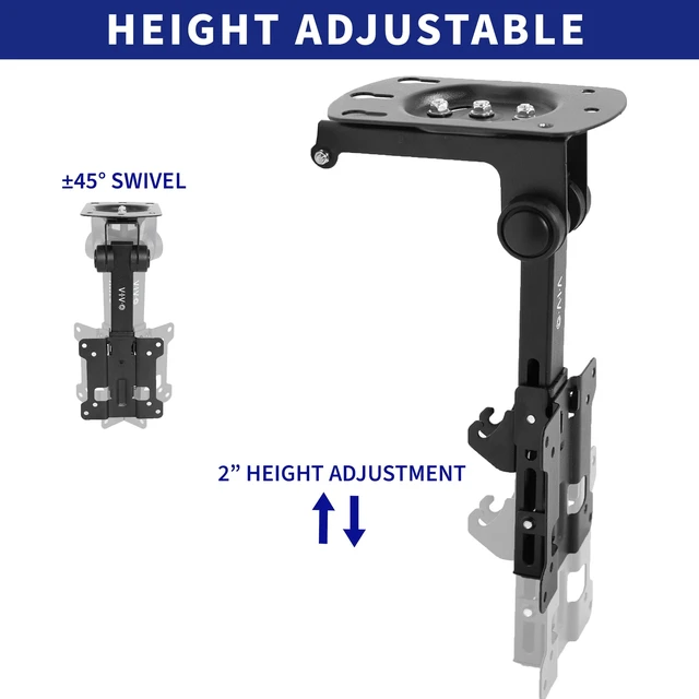 Alt view image 4 of 7 - Black Fold-up Ceiling Mount for 13-27 in Flat Screens, MOUNT-M-FD27 Solid Steel, Manual Folding Ceiling Mount, Tilt Roof, Under Cabinet Mount for LCD TVs and Monitors