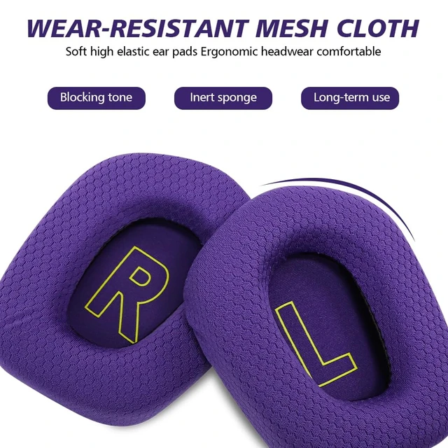 Alt view image 7 of 7 - Replacement Earpads for Logitech G733 G535 G335 Lightspeed Wireless Gaming Headset, Ear Pads Cushions Cover with Comfort Noise Isolation Foam (Purple)