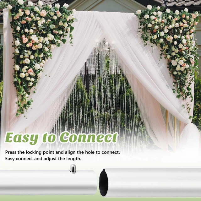Alt view image 5 of 6 - 1 Pcs 5-12ft Adjustable Crossbar for Backdrop Stand Double Layer Support Bar Fits Pipe and Drape Systems for Wedding Backdrops, Parties, Photo Booths and Events