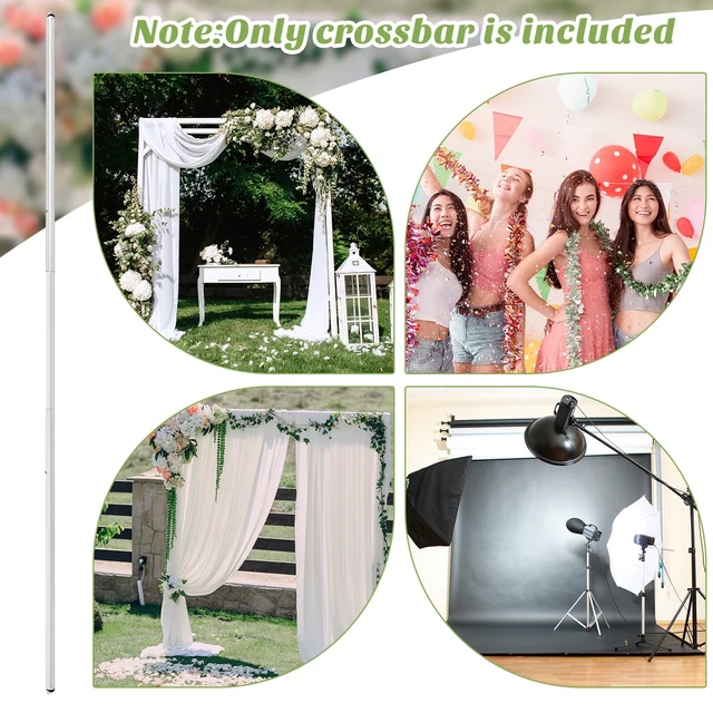 Alt view image 6 of 6 - 1 Pcs 5-12ft Adjustable Crossbar for Backdrop Stand Double Layer Support Bar Fits Pipe and Drape Systems for Wedding Backdrops, Parties, Photo Booths and Events