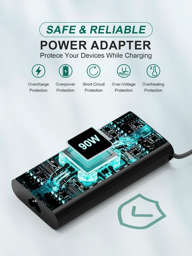 Alt view image 2 of 6 - 90W USB-C Laptop Charger for Dell Latitude & Precision Compatible with Latitude 5420/5520/5410/5510/5530/7400/5531/7430,Precision 5570/3571/3560/3561,XPS 15 9500/9510/9520/17 9700