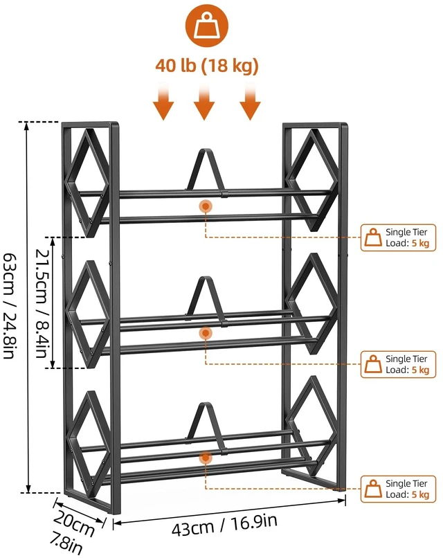 Alt view image 5 of 7 - 3-Tier CD Storage Metal Display Shelf, CD Holder Rack with Adjustable Divider, Store up to 120 CDs with Non-slip Feet, Modern for Music Collection Enthusiasts Home Organization and Decor