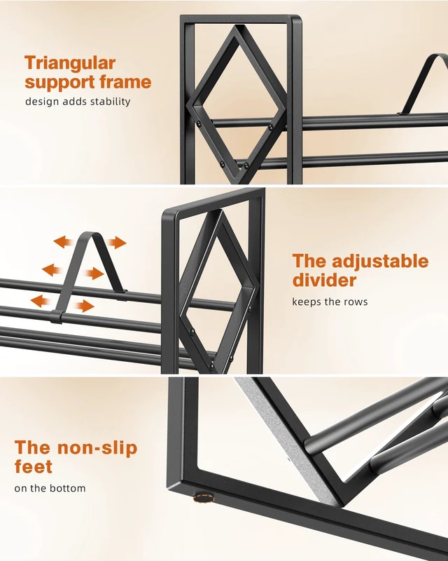 Alt view image 6 of 7 - 3-Tier CD Storage Metal Display Shelf, CD Holder Rack with Adjustable Divider, Store up to 120 CDs with Non-slip Feet, Modern for Music Collection Enthusiasts Home Organization and Decor