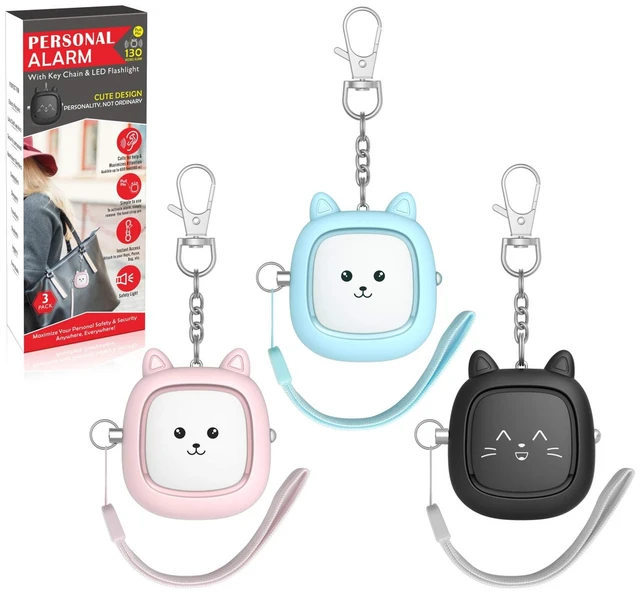 Main image of Personal Safety Alarm, 3 Pack Loud 130dB Siren Emergency Panic Alarm with LED Light, Easy Pull Pin Keychain Self-Defense Security Alarm for Women, Seniors, Kids