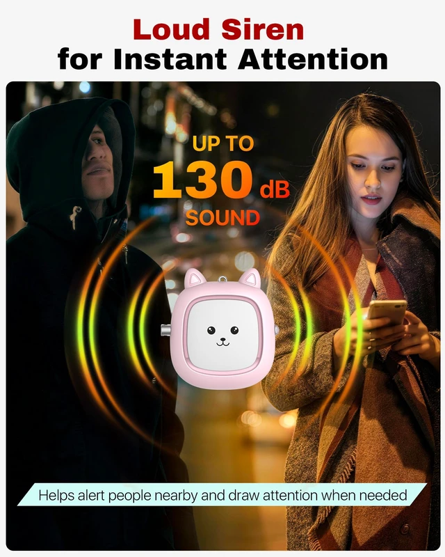 Alt view image 2 of 7 - Personal Safety Alarm, 3 Pack Loud 130dB Siren Emergency Panic Alarm with LED Light, Easy Pull Pin Keychain Self-Defense Security Alarm for Women, Seniors, Kids