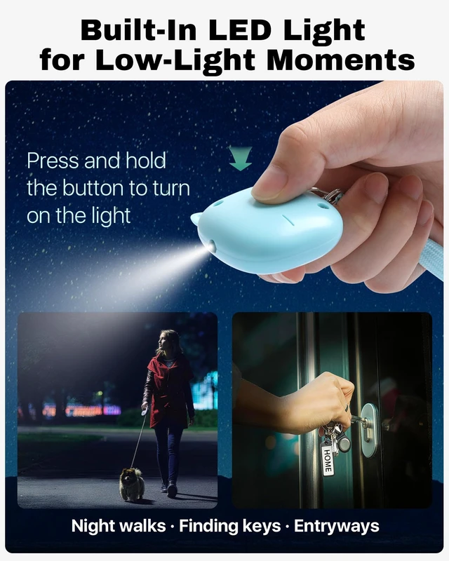 Alt view image 3 of 7 - Personal Safety Alarm, 3 Pack Loud 130dB Siren Emergency Panic Alarm with LED Light, Easy Pull Pin Keychain Self-Defense Security Alarm for Women, Seniors, Kids